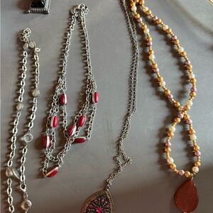 4 necklaces and a pendant